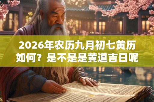 2026年农历九月初七黄历如何？是不是是黄道吉日呢？