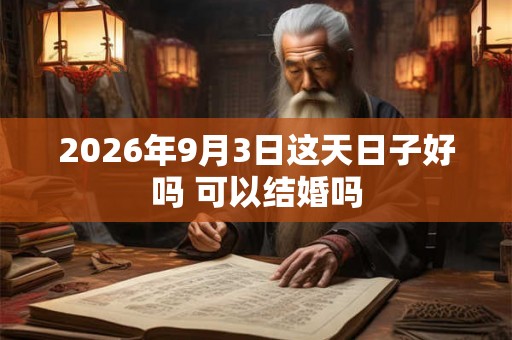 2026年9月3日这天日子好吗 可以结婚吗