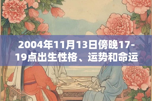 2004年11月13日傍晚17-19点出生性格、运势和命运