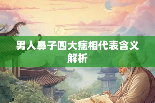 男人鼻子四大痣相代表含义解析