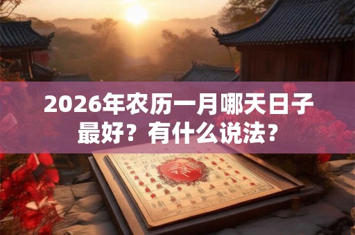 2026年农历一月哪天日子最好？有什么说法？