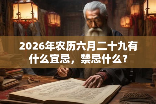 2026年农历六月二十九有什么宜忌,禁忌什么? 2026年农历六月二十九有什么宜忌,禁忌什么?