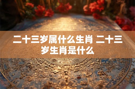 二十三岁属什么生肖 二十三岁生肖是什么