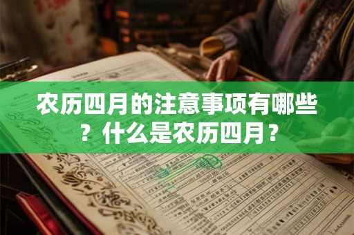 农历四月的注意事项有哪些？什么是农历四月？
