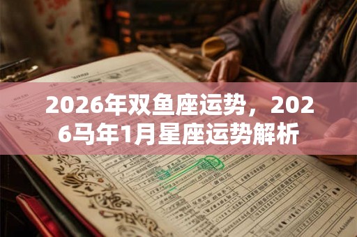 2026年双鱼座运势，2026马年1月星座运势解析