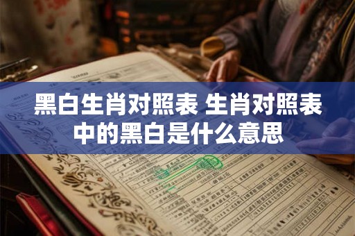 黑白生肖对照表 生肖对照表中的黑白是什么意思 黑白生肖对照表 生肖对照表中的黑白是什么意思