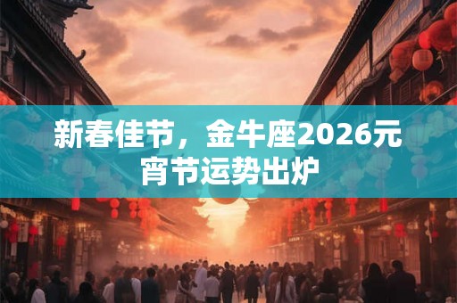 新春佳节，金牛座2026元宵节运势出炉
