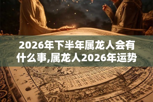 2026年下半年属龙人会有什么事,属龙人2026年运势 2026年下半年属龙人会有什么事,属龙人2026年运势