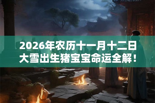 2026年农历十一月十二日大雪出生猪宝宝命运全解! 2026年农历十一月十二日大雪出生猪宝宝命运全解!
