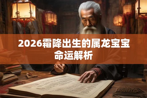 2026霜降出生的属龙宝宝命运解析