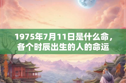 1975年7月11日是什么命，各个时辰出生的人的命运