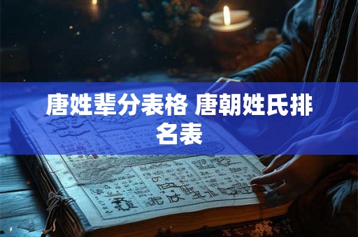 唐姓辈分表格 唐朝姓氏排名表