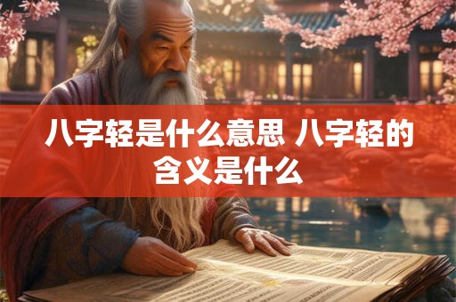 八字轻是什么意思 八字轻的含义是什么