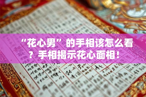 “花心男”的手相该怎么看？手相揭示花心面相！