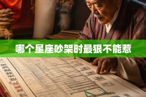 哪个星座吵架时最狠不能惹