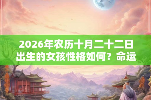 2026年农历十月二十二日出生的女孩性格如何？命运和运势好不好？