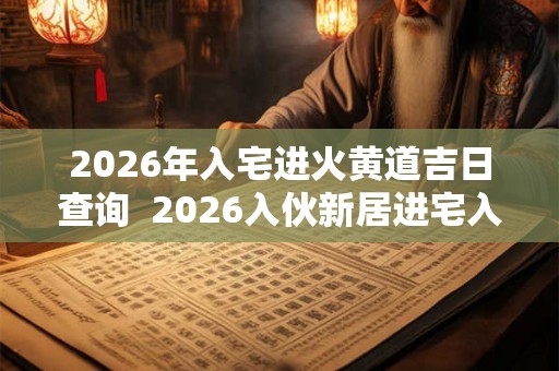 2026年入宅进火黄道吉日查询  2026入伙新居进宅入火日子