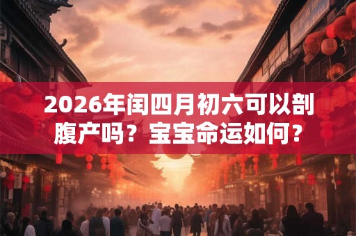 2026年闰四月初六可以剖腹产吗？宝宝命运如何？