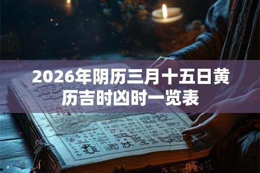 2026年阴历三月十五日黄历吉时凶时一览表