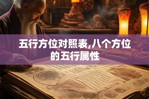 五行方位对照表,八个方位的五行属性