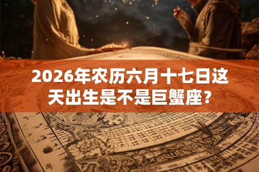 2026年农历六月十七日这天出生是不是巨蟹座？