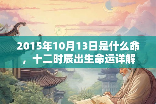 2015年10月13日是什么命，十二时辰出生命运详解