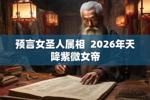 预言女圣人属相  2026年天降紫微女帝