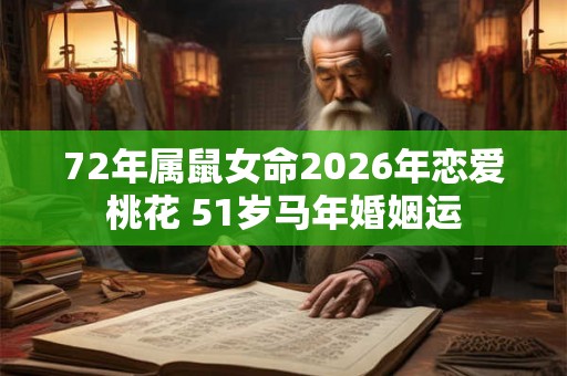 72年属鼠女命2026年恋爱桃花 51岁马年婚姻运