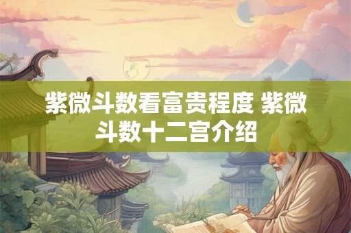 紫微斗数看富贵程度 紫微斗数十二宫介绍