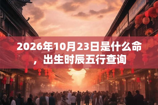 2026年10月23日是什么命,出生时辰五行查询 2026年10月23日是什么命,出生时辰五行查询