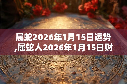 属蛇2026年1月15日运势,属蛇人2026年1月15日财运,生肖蛇2026年1月15日运势