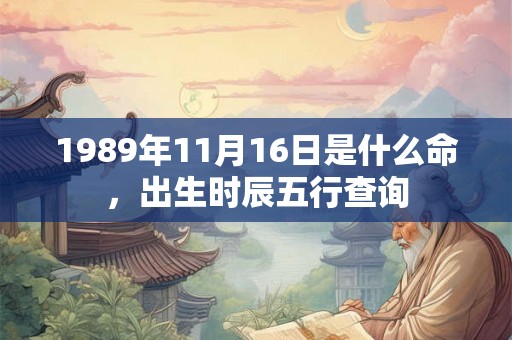 1989年11月16日是什么命，出生时辰五行查询