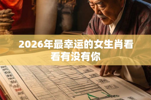 2026年最幸运的女生肖看看有没有你