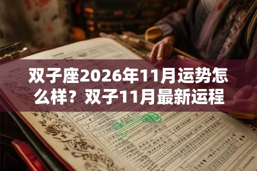 双子座2026年11月运势怎么样？双子11月最新运程
