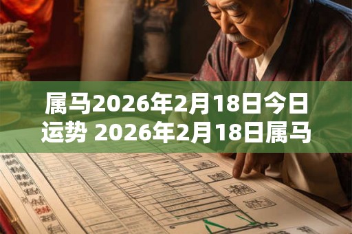 属马2026年2月18日今日运势 2026年2月18日属马人运势好吗