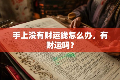 手上没有财运线怎么办，有财运吗？