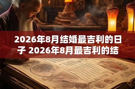 2026年8月结婚最吉利的日子 2026年8月最吉利的结婚日 2026年8月结婚最吉利的日子 2026年8月最吉利的结婚日