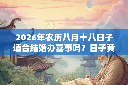2026年农历八月十八日子适合结婚办喜事吗？日子黄历如何？