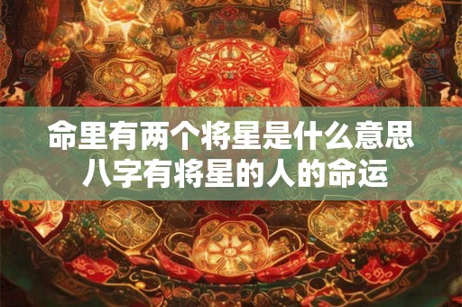 命里有两个将星是什么意思 八字有将星的人的命运