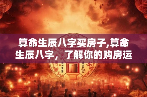 算命生辰八字买房子,算命生辰八字，了解你的购房运势