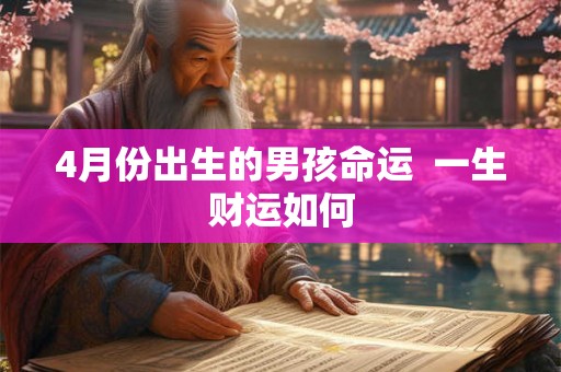 4月份出生的男孩命运  一生财运如何