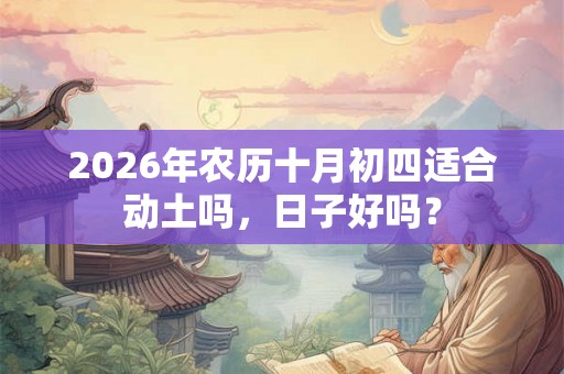 2026年农历十月初四适合动土吗，日子好吗？