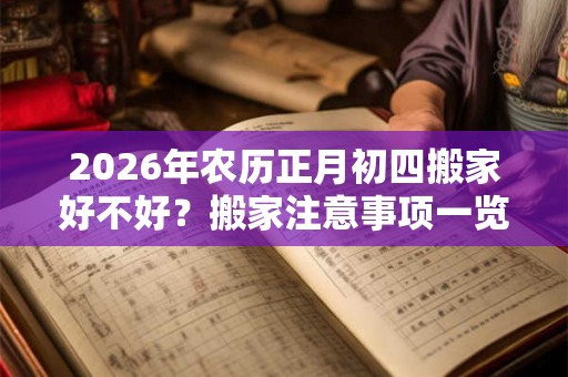 2026年农历正月初四搬家好不好？搬家注意事项一览！