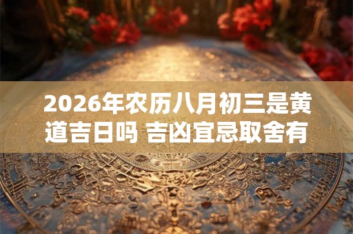 2026年农历八月初三是黄道吉日吗 吉凶宜忌取舍有什么规则