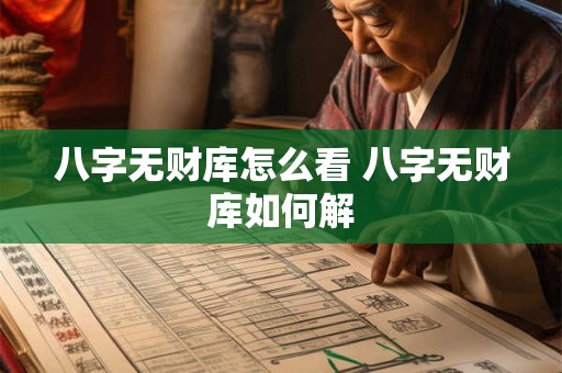 八字无财库怎么看 八字无财库如何解 八字无财库怎么看 八字无财库如何解