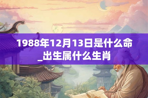 1988年12月13日是什么命_出生属什么生肖