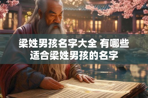 梁姓男孩名字大全 有哪些适合梁姓男孩的名字