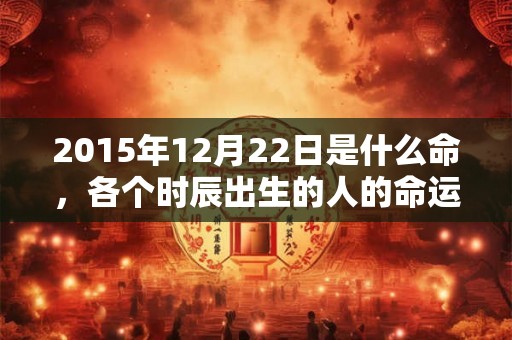 2015年12月22日是什么命,各个时辰出生的人的命运 2015年12月22日是什么命,各个时辰出生的人的命运