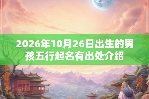 2026年10月26日出生的男孩五行起名有出处介绍