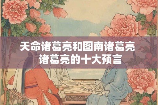 天命诸葛亮和图南诸葛亮  诸葛亮的十大预言